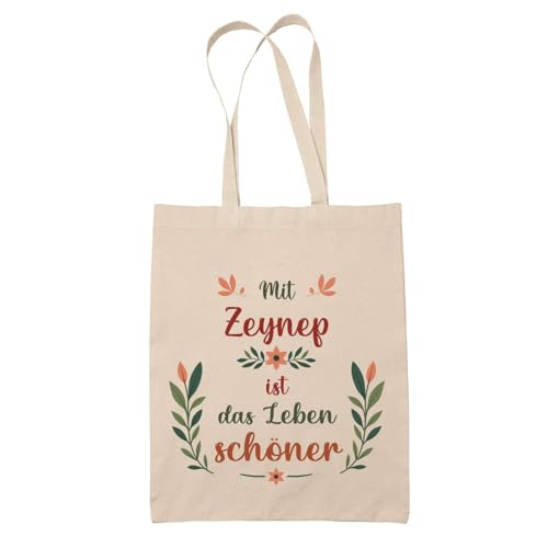 Baumwolltasche Zeynep Leben schöner - Geschenk Muttertag Geburtstag Schwester Weihnachten Tante Patentante Wiederverwendbarer Shopper von Planetee