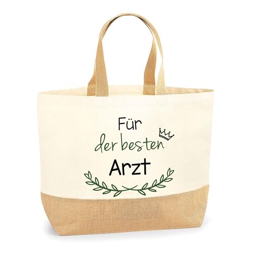 Jutebeutel Für der besten Arzt - Einkaufstasche aus Baumwolle & Jute, Geschenk zum Geburtstag, Abschied oder Ruhestand für Kollegen oder Chef Jutebeutel Für der besten Arzt - Einkaufstasche aus Baumwolle & Jute, Geschenk zum Geburtstag, Abschied oder Ruhestand für Kollegen oder Chef von Planetee