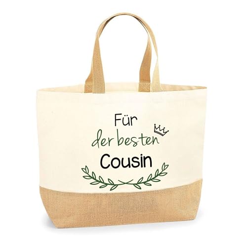 Jutebeutel Für der besten Cousin - Einkaufstasche aus Baumwolle & Jute, Geschenk zum Geburtstag, Abschied oder Ruhestand für Kollegen oder Chef Jutebeutel Für der besten Cousin - Einkaufstasche aus Baumwolle & Jute, Geschenk zum Geburtstag, Abschied oder Ruhestand für Kollegen oder Chef von Planetee