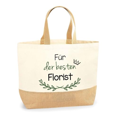 Jutebeutel Für der besten Florist - Einkaufstasche aus Baumwolle & Jute, Geschenk zum Geburtstag, Abschied oder Ruhestand für Kollegen oder Chef Jutebeutel Für der besten Florist - Einkaufstasche aus Baumwolle & Jute, Geschenk zum Geburtstag, Abschied oder Ruhestand für Kollegen oder Chef von Planetee