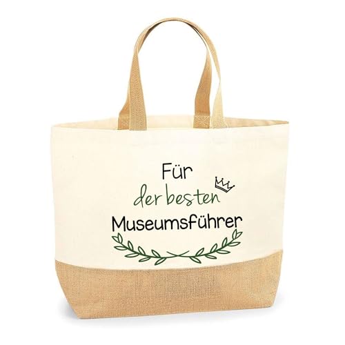 Jutebeutel Für der besten Museumsführer - Einkaufstasche aus Baumwolle & Jute, Geschenk zum Geburtstag, Abschied oder Ruhestand für Kollegen oder Chef von Planetee