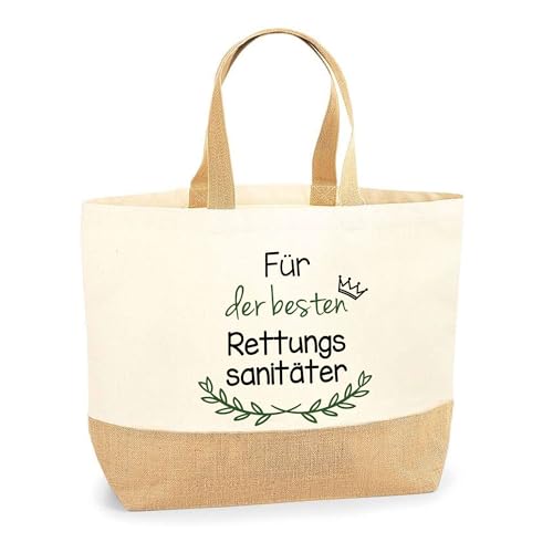 Jutebeutel Für der besten Rettungssanitäter - Einkaufstasche aus Baumwolle & Jute, Geschenk zum Geburtstag, Abschied oder Ruhestand für Kollegen oder Chef von Planetee