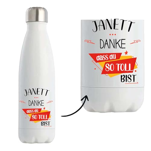 Jutebeutel Janett Du so toll bist - Einkaufstasche & Strandtasche aus Baumwolle und Jute Geschenk für Damen Geburtstag Muttertag Freundin Schwester Weihnachten von Planetee