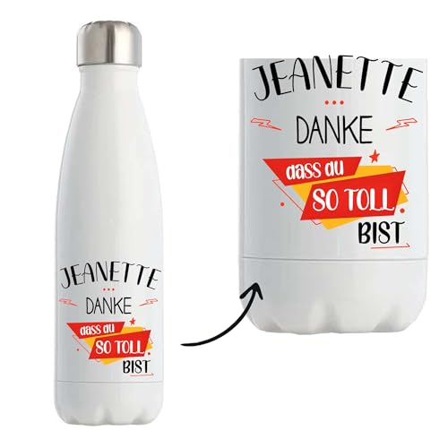 Jutebeutel Jeanette Du so toll bist - Einkaufstasche & Strandtasche aus Baumwolle und Jute Geschenk für Damen Geburtstag Muttertag Freundin Schwester Weihnachten von Planetee