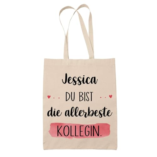 Planetee Baumwolltasche Jessica allerbeste Kollegin– Stofftasche Shopper Geschenk zum Ruhestand, Abschied, Geburtstag oder Secret Santa für Kollegin, Chefin, Freundin von Planetee