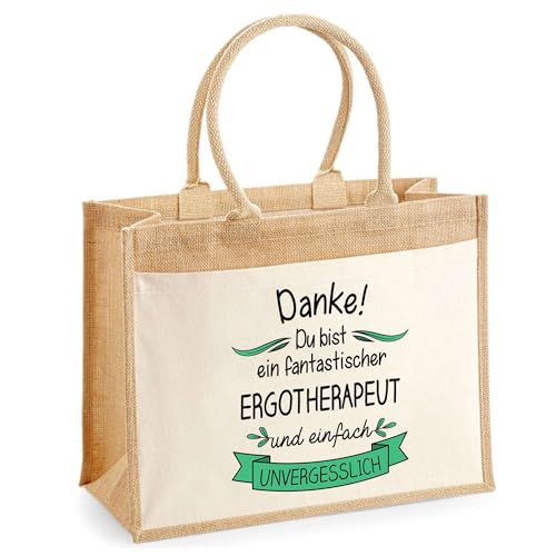 Planetee Jute-Shopper mit Vordertasche Fantastischer Ergotherapeut - wiederverwendbare Einkaufstasche, Geschenk zum Ruhestand, Abschied oder Geburtstag für Kollegen oder Chef Planetee Jute-Shopper mit Vordertasche Fantastischer Ergotherapeut - wiederverwendbare Einkaufstasche, Geschenk zum Ruhestand, Abschied oder Geburtstag für Kollegen oder Chef von Planetee