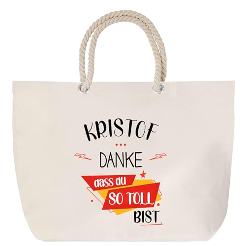 Planetee Strandtasche mit Kordelgriffen Kristof Du so toll bist - Baumwoll-Shopper, Geschenk für Männer zum Geburtstag, Vatertag oder Weihnachten Planetee Strandtasche mit Kordelgriffen Kristof Du so toll bist - Baumwoll-Shopper, Geschenk für Männer zum Geburtstag, Vatertag oder Weihnachten von Planetee