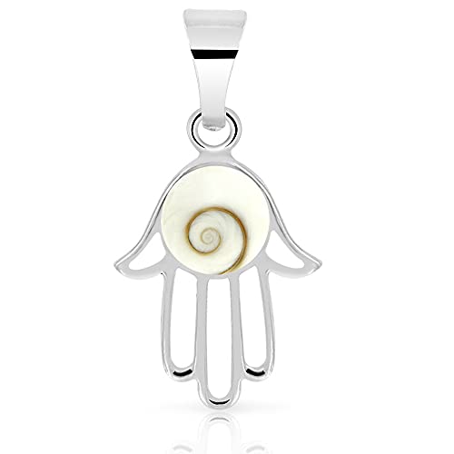 PLANETYS - 925 Sterling Silber Anhänger Hand von Fatma Auge des Heilige Lucie - Santa Lucia - Oeil de Sainte Lucie - Shiva Eye von Planetys