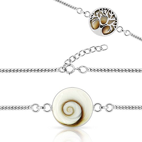 Planetys - 925 Sterling Silber Armband Baum des Lebens Auge des Heilige Lucie - Santa Lucia - Oeil de Sainte Lucie - Shiva Eye von Planetys