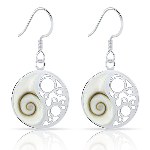 PLANETYS - 925 Sterling Silber Ohrringe Yin Yang Auge des Heilige Lucie - Santa Lucia - Oeil de Sainte Lucie - Shiva Eye von Planetys