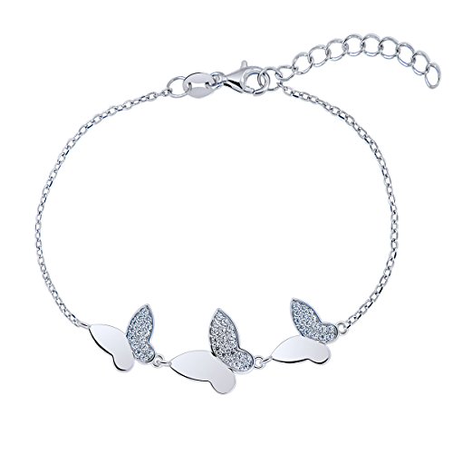 PLANETYS - 925 Sterling Silber Rhodiniert Armband Schmetterling Zirkonia von Planetys
