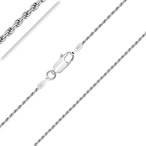 Planetys - Kinder und Baby Kordelkette 925 Sterling Silber Rhodiniert Kette - Halskette - 1.2 mm Breite Längen: 34 cm von Planetys