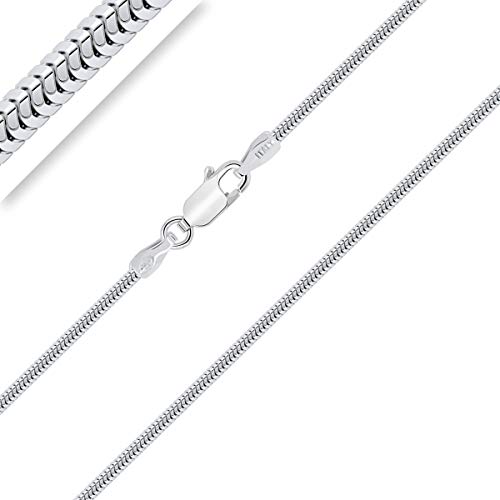 Planetys - Kinder und Baby Leicht Schlangenkette 925 Sterling Silber Rhodiniert Kette - Halskette - 1.4 mm Breite Längen: 34 cm von Planetys