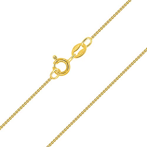 PLANETYS - Kinder und Baby Venezianierkette 925 Sterling Silber 18K Vergoldet Kette - Halskette - 1 mm Breite Längen: 34 cm von Planetys