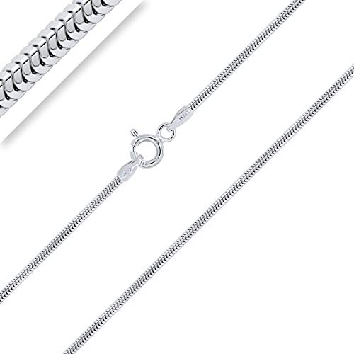 PLANETYS - Leicht Schlangenkette 925 Sterling Silber Rhodiniert Kette - Halskette - 1.2 mm Breite Längen: 65 cm von Planetys