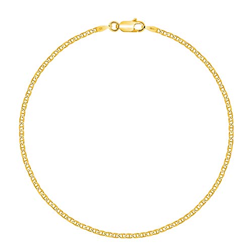 PLANETYS - Mariner Knöchelkette Fußkettchen 925 Sterling Silber 18K Vergoldet - 1.8 mm Breite von Planetys
