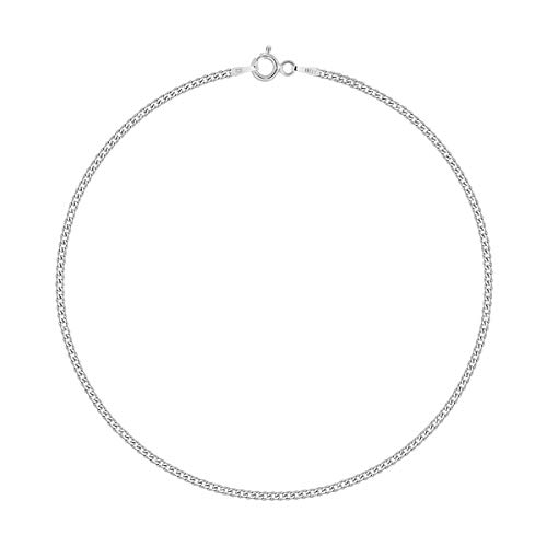 PLANETYS - Panzerkette Knöchelkette Fußkettchen 925 Sterling Silber rhodiniert 1.5 mm Breite Längen: 25 cm von Planetys