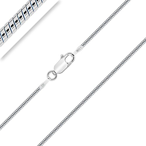 Planetys - Schlangenkette 925 Sterling Silber Rhodiniert Kette - 1.5 mm Breite Längen 45 cm von Planetys