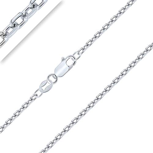 PLANETYS - AnkerKette Diamantiert 925 Sterling Silber Rhodiniert Kette - Halskette - 2.5 mm Breite - Längen: 40 cm von Planetys