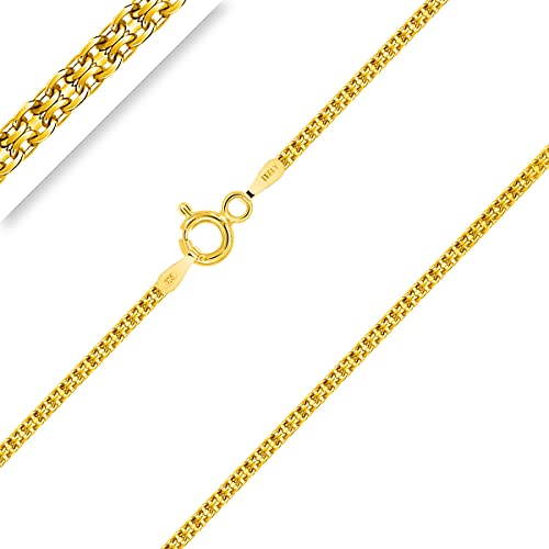 Planetys - Bismarck-Kette, diamantiert, Sterling-Silber 925/1000, 18 Karat Gelbgold, Breite 1,8 mm, 40 – 45 – 50 – 55 – 60 – 65 – 70 cm, Sterling Silber Planetys - Bismarck-Kette, diamantiert, Sterling-Silber 925/1000, 18 Karat Gelbgold, Breite 1,8 mm, 40 – 45 – 50 – 55 – 60 – 65 – 70 cm, Sterling Silber von Planetys