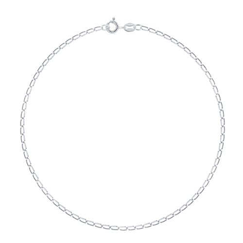 Planetys - Cheval Kette Knöchelkette Fußkettchen 925 Sterling Silber rhodiniert 1.4 mm Breite von Planetys