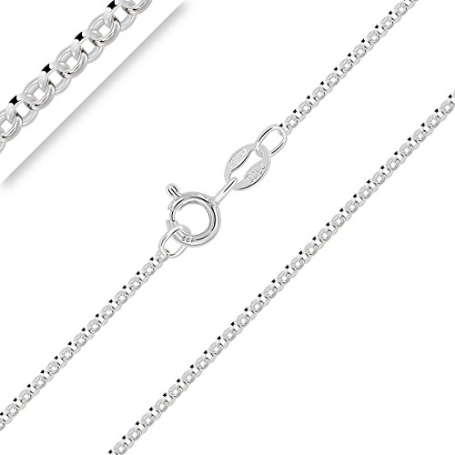 Planetys - Erbskette - RoloKette 925 Sterling Silber Rhodiniert Kette - 1.5 mm Breite Längen: 40 cm von Planetys