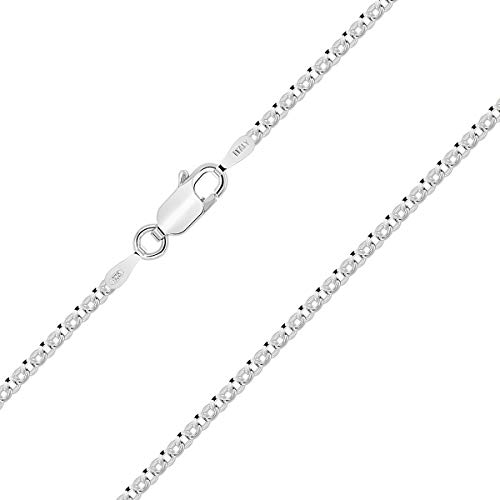 Planetys - Erbskette - RoloKette 925 Sterling Silber Rhodiniert Kette - 2 mm Breite Längen: 40 cm von Planetys