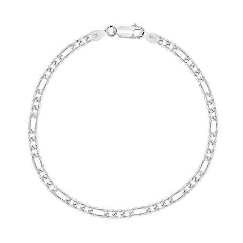 Planetys - Figaro Armband 925 Sterling Silber rhodiniert (1+3) 3.25 mm Breite von Planetys
