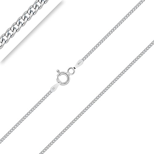 Planetys - Kinder und Baby Panzerkette Diamantiert 925 Sterling Silber Rhodiniert Kette - Halskette - 1.2 mm Breite - Längen: 36 cm von Planetys