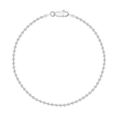 Planetys - KugelKette Armband 925 Sterling Silber rhodiniert 1.8 mm Breite von Planetys