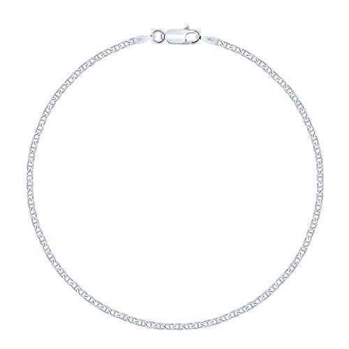 Planetys - Marine Kette Knöchelkette Fußkettchen 925 Sterling Silber rhodiniert 1.8 mm Breite von Planetys