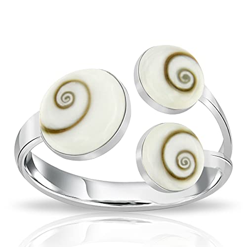 Planetys - Ring Sterling-Silber 925/1000 mit 3 Perlmutten Auge der Heiligen Lucia, Silber, Auge der Heiligen Lucia von Planetys