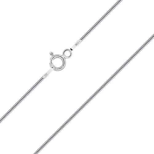 Planetys - Schlangenkette 925 Sterling Silber Rhodiniert Kette - 1.2 mm Breite Längen: 40 cm von Planetys