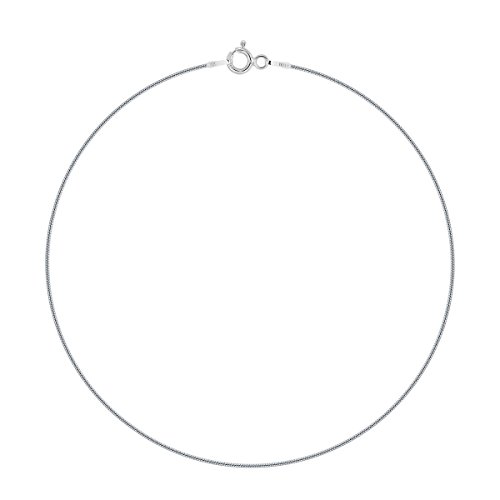 Planetys - Schlangenkette Knöchelkette Fußkettchen 925 Sterling Silber rhodiniert 1 mm Breite von Planetys