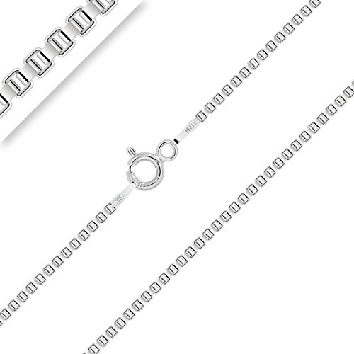 Planetys - Venezianierkette 925 Sterling Silber Rhodiniert Kette - 1.5 mm Breite Längen: 40 cm von Planetys