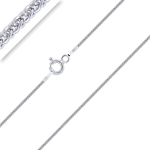 Planetys - Weizen Kette 925 Sterling Silber Rhodiniert Kette - Halskette - 1 mm Breite Längen: 40 cm von Planetys
