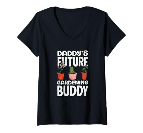 Damen Daddy's Future Gardening Buddy Lustiges Gärtnern T-Shirt mit V-Ausschnitt von Plant Gardening Nature Gifts And Gift Ideas