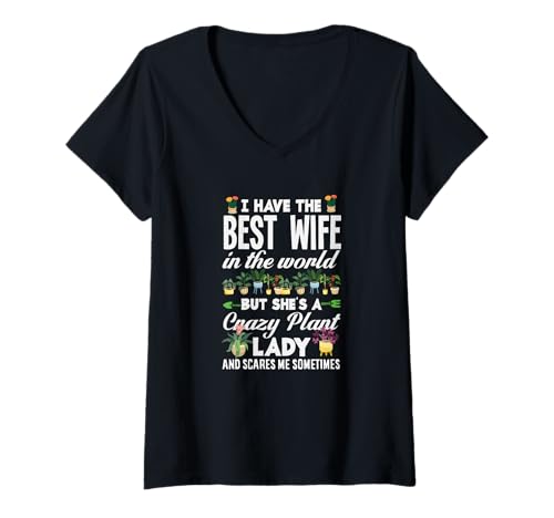 Damen Ich Habe die Beste Frau der Welt Plant Lady Funny Gardening T-Shirt mit V-Ausschnitt von Plant Gardening Nature Gifts And Gift Ideas