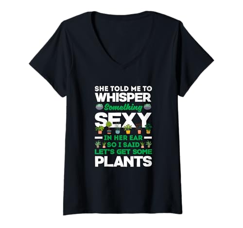 Damen Lass Uns EIN Paar Pflanzen besorgen Lustiges Gärtnern T-Shirt mit V-Ausschnitt von Plant Gardening Nature Gifts And Gift Ideas