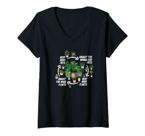 Damen Lustige Gartenarbeit T-Shirt mit V-Ausschnitt von Plant Gardening Nature Gifts And Gift Ideas
