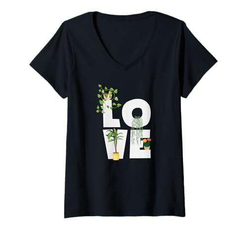 Damen Lustiger Gartenpflanzenliebhaber T-Shirt mit V-Ausschnitt von Plant Gardening Nature Gifts And Gift Ideas