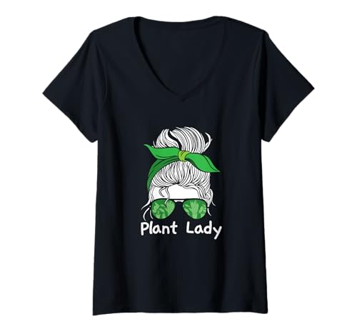 Damen Plant Lady Lustiges Gärtnern T-Shirt mit V-Ausschnitt von Plant Gardening Nature Gifts And Gift Ideas
