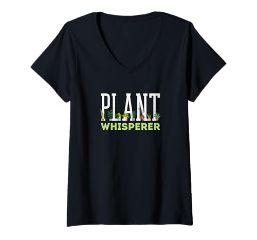 Damen Plant Whisperer Lustiges Gärtnern T-Shirt mit V-Ausschnitt von Plant Gardening Nature Gifts And Gift Ideas