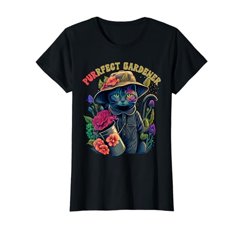 Gartengöttin Garden Paw-Ty Cat Mama Gartenurlaub T-Shirt von Plant Lady Gardening Cat Mom Vacation Tee