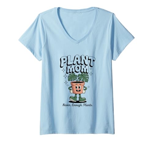 Damen Plant Parent Monstera Zimmerpflanze Plant Mom T-Shirt mit V-Ausschnitt von Plant Lover Houseplant Monstera