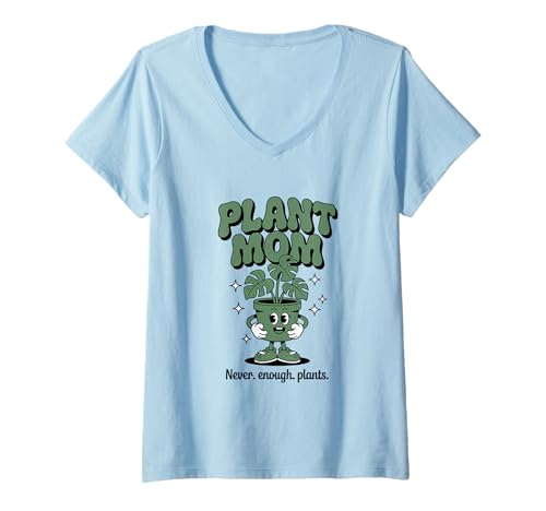 Damen Plant Parent Monstera Zimmerpflanze Plant Mom T-Shirt mit V-Ausschnitt von Plant Lover Houseplant Monstera