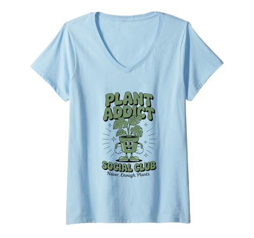 Damen Lustige Pflanze Eltern Spruch Pflanze Club T-Shirt mit V-Ausschnitt Damen Lustige Pflanze Eltern Spruch Pflanze Club T-Shirt mit V-Ausschnitt von Plant Mom Plant Dad Humor Funny Plant Saying