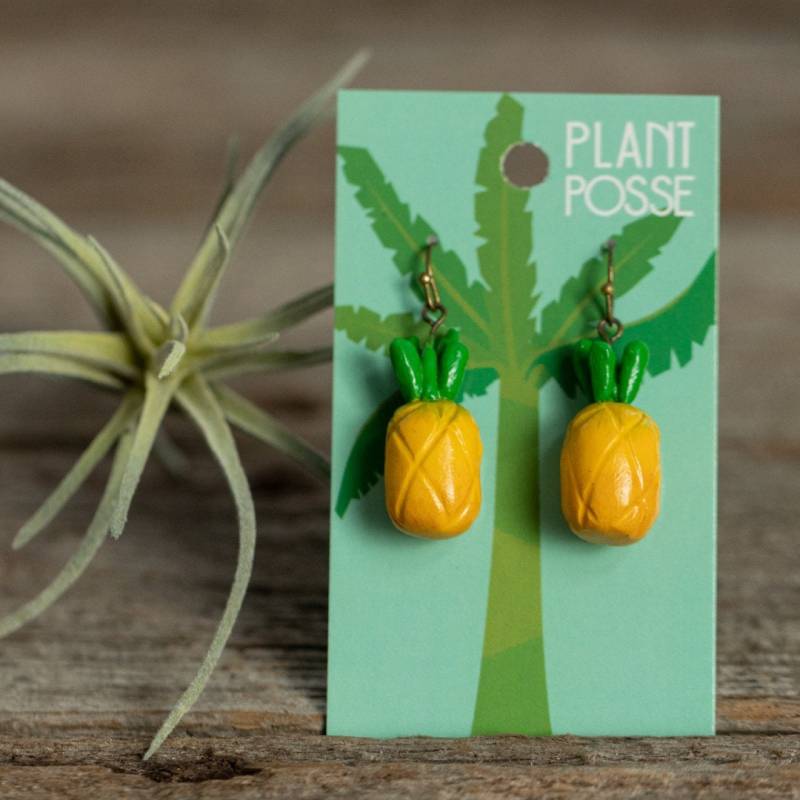 Ananas Ohrringe, Vegan Schmuck, Obst Geschenk, Geschenke Für Sie, Mode, Handgemacht, Unter 40 von PlantPosse