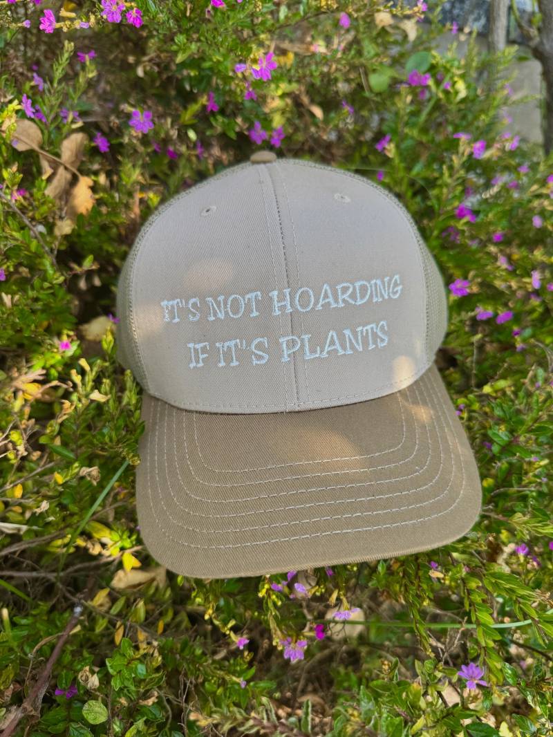 "Individuell Bestickter Trucker-Hut - "It's Not Hoarding If It's Plants" Oder Ihr Eigener Text Verstellbares Geschenk Für Pflanzenliebhaber" von PlantScouts
