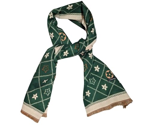 Planta Color Wunderschöner weicher und dicker Schal – Maße 185 x 68 cm – ideal zum Warmhalten mit elegantem Design – breiter Schal oder Schal, Rauten Blaugrün, 42 von Planta Color